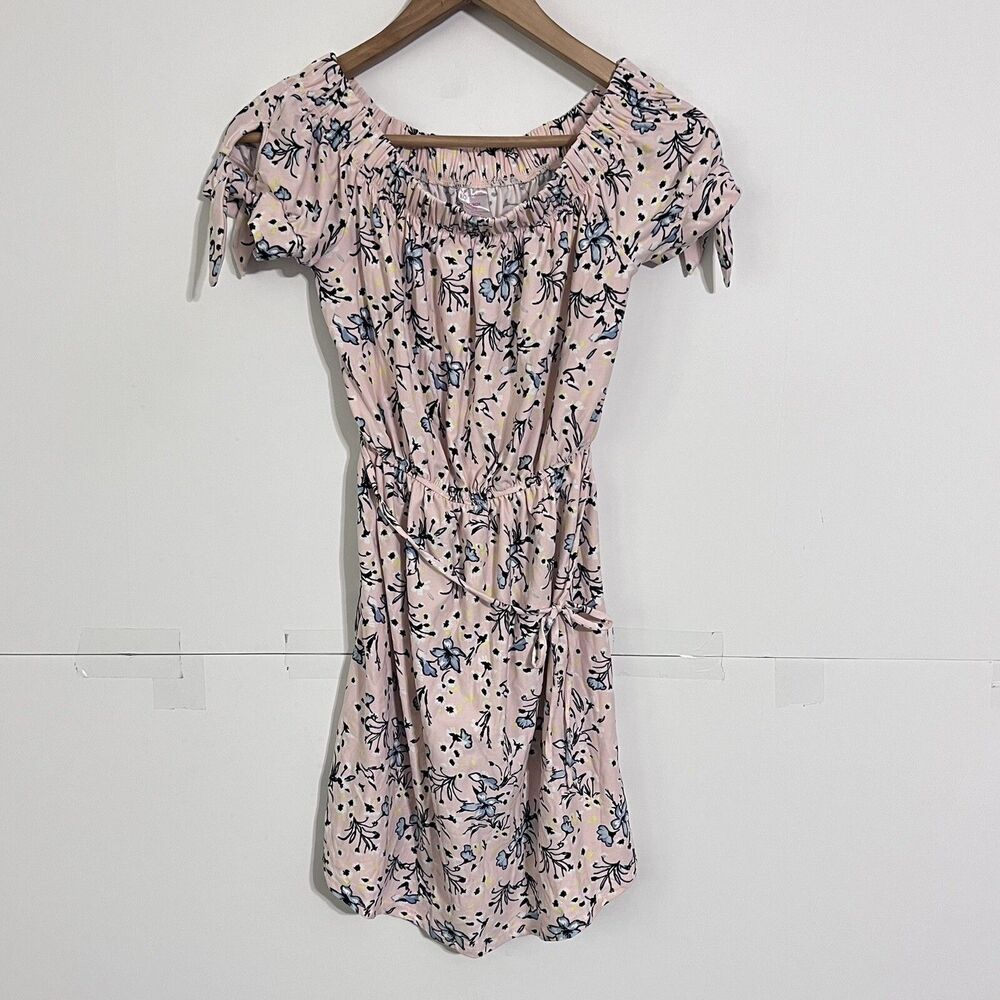 No Boundaries Womens Midi Floral Dress Size XS (1) Pink Scoop Neck Pullover